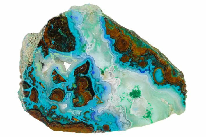 Polished Chrysocolla, Azurite & Malachite - Bagdad Mine, Arizona #136120